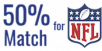 50% Deposit Match Offered for NFL