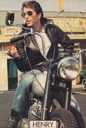 Fonzie on Motorbike