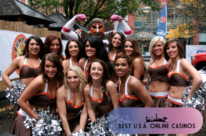 Cleveland Browns Cheerleaders in a Parking Lot