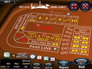 Ignition Casino Craps Table