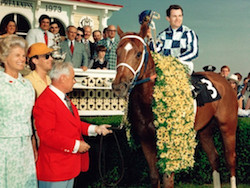 Secretariat in Winner's Circle at the 1973 Belmont Classic