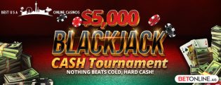 $5,000 Blackjack Cash Tournament at BetOnline for July 2019