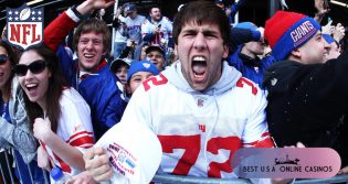 New York Giants Fans Screaming in Crowd