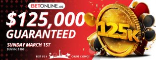 BetOnline Poker $125,000 Guaranteed Tournament for Mach 1st 2020