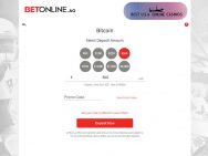 Step 2 of BetOnline Bitcoin Deposit Select Transfer Amount