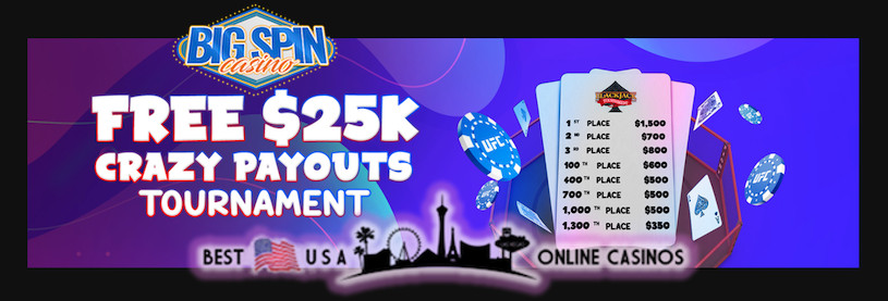 BigSpinCasino Free $25,000 Crazy Payouts Blackjack Tournament