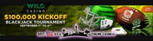 Free $100,000 Football Kickoff Blackjack Tournament at Wild Casino